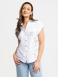 Blouse à manches courtes avec boutons