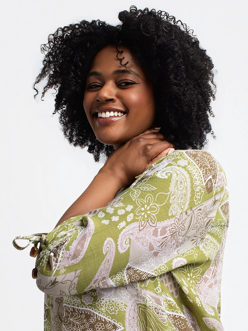 Blouse à manches 3/4 avec boutons