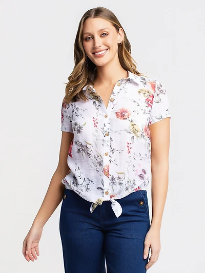 Blouse à manches courtes avec boutons