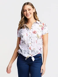 Blouse à manches courtes avec boutons