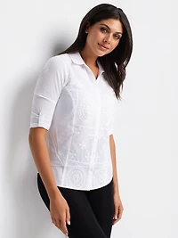 Blouse à manches 3/4 avec boutons