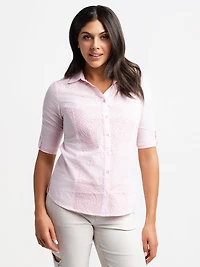 3/4 sleeve blouse with buttons