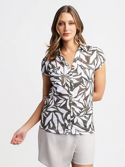 Blouse à manches courtes avec boutons
