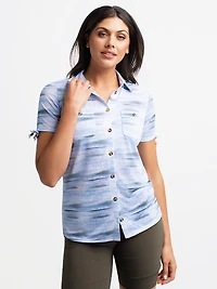 Tunique ample à manches courtes avec boutons