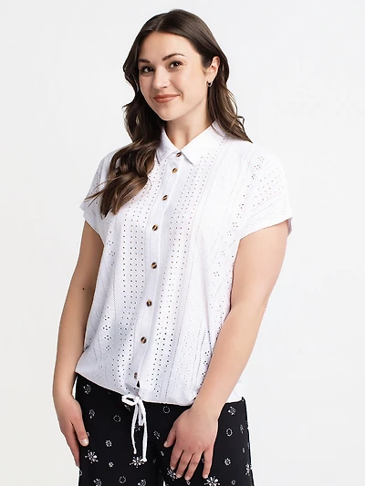 Blouse à manches courtes avec boutons