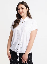 Blouse à manches courtes avec boutons