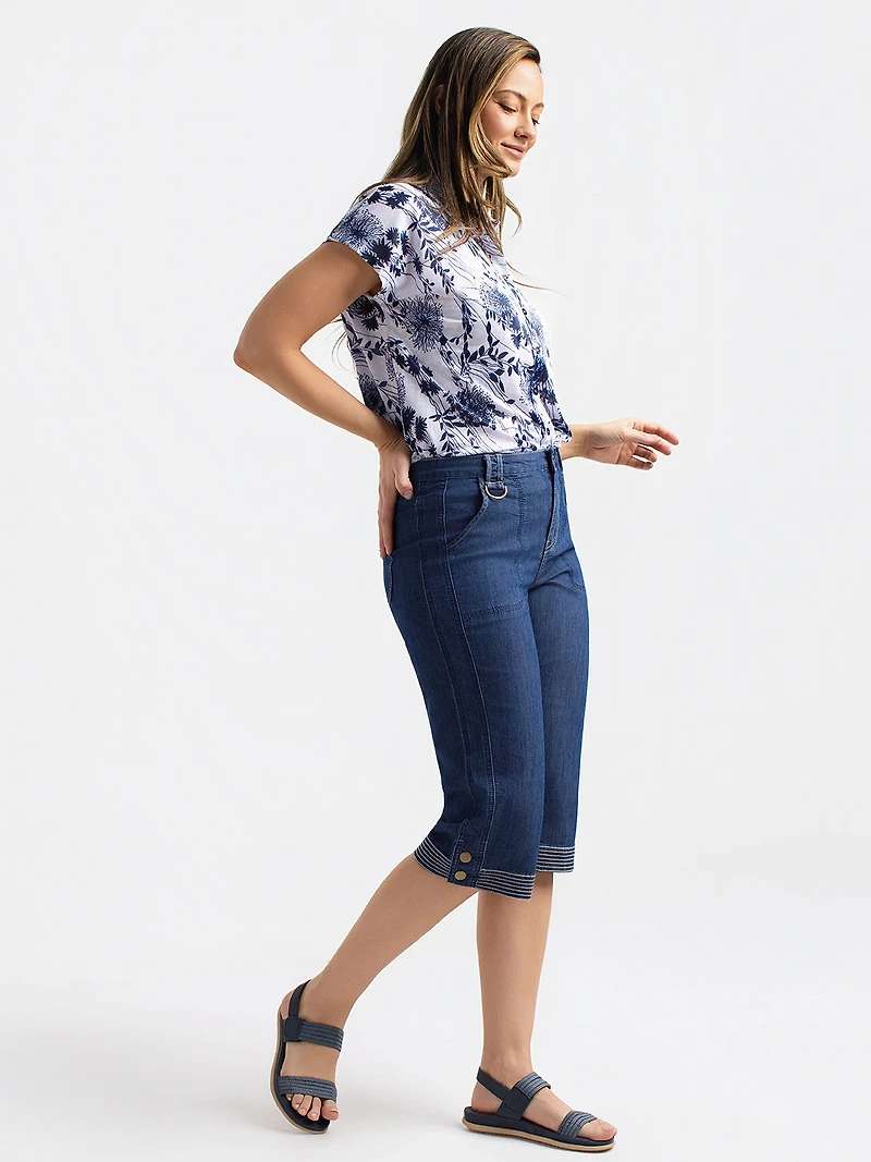 Capri droit en denim