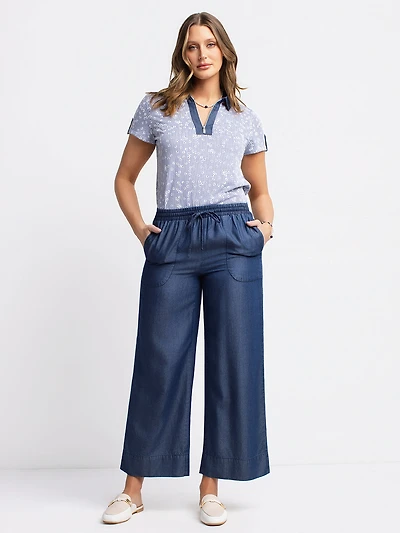 Loose-fit trousers denim-effect