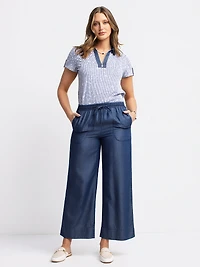 Loose-fit trousers denim-effect