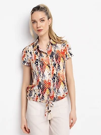 Blouse à manches courtes avec boutons