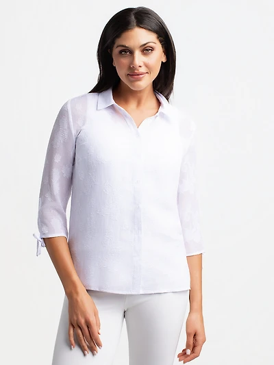 Blouse à manches 3/4 avec boutons