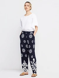 Pantalon large imprimé motif floral