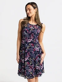 Flared midi knit dress