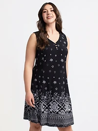 Flared midi knit dress