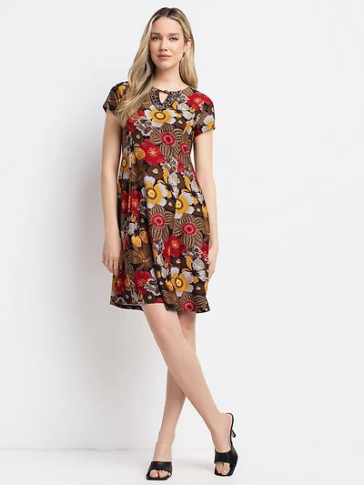 Flared knit midi dress