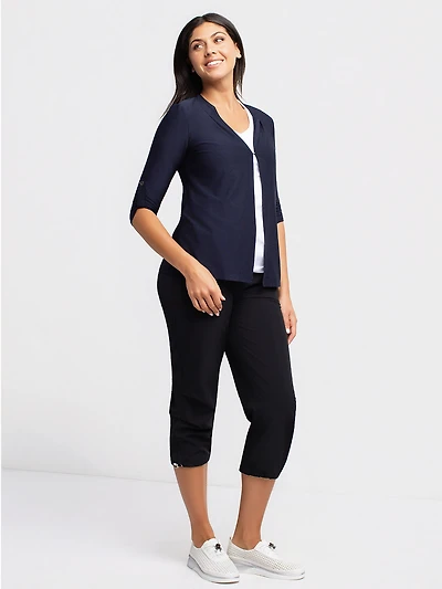 Veste en tricot à manches 3/4