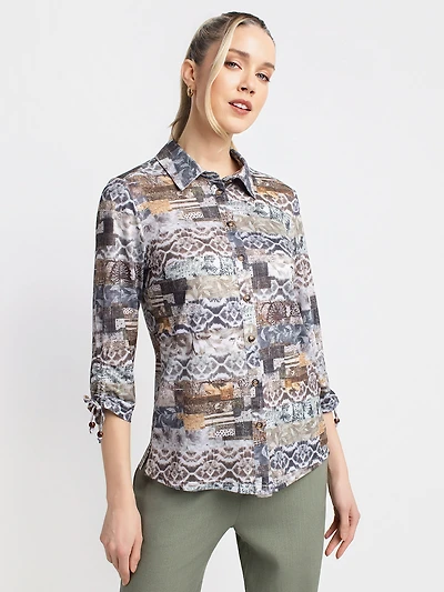 Blouse à manches 3/4 avec boutons