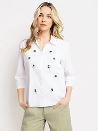 Blouse à manches 3/4 avec boutons