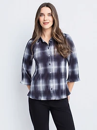 Blouse boutonnée à manches 3/4