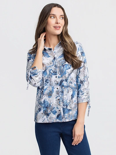 Blouse à manches 3/4 avec boutons