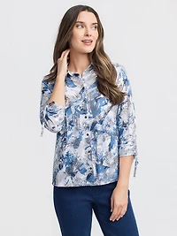 Blouse à manches 3/4 avec boutons