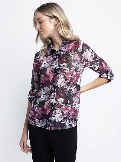 Blouse à manches 3/4 avec boutons
