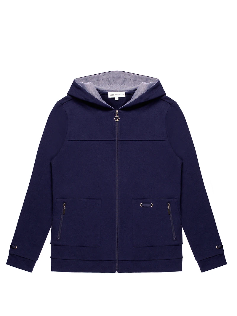 Long-sleeves knit semi-fitted vest