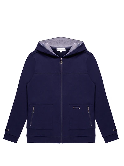 Long-sleeves knit semi-fitted vest