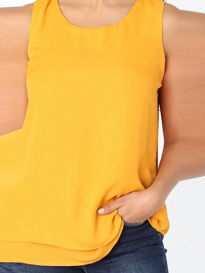 Sleeveless loose blouse