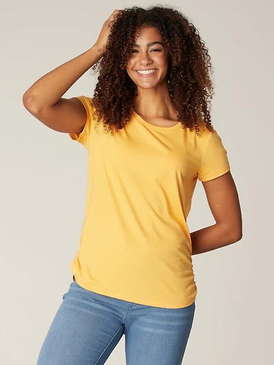 T-shirt with pleated details