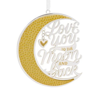 Love You to the Moon and Back Christmas Ornament, Premium Metal
