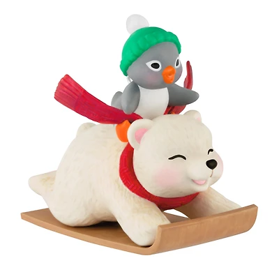 Hallmark Keepsake Christmas Ornament (Snowball and Tuxedo Sledding Sidekicks)
