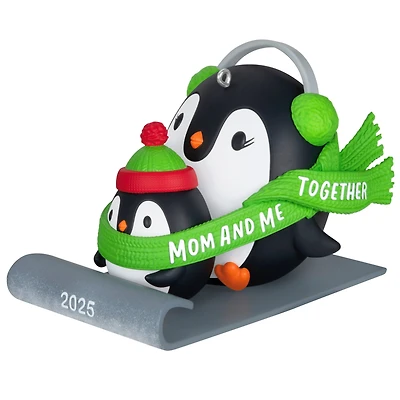 Hallmark Keepsake Christmas Ornament (Mom & Me Penguins Sledding 2025)
