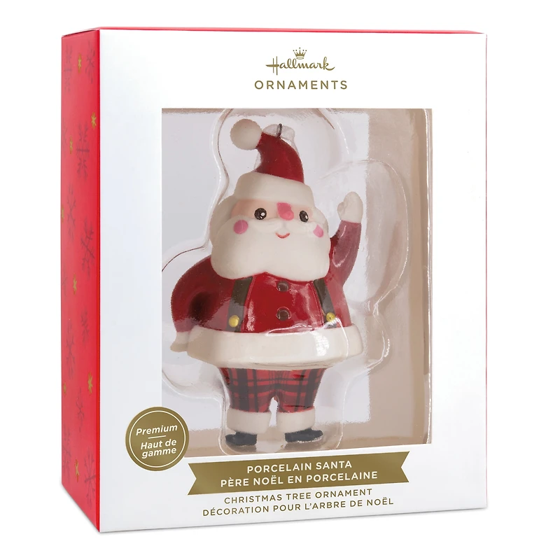 Santa Christmas Ornament, Premium Porcelain