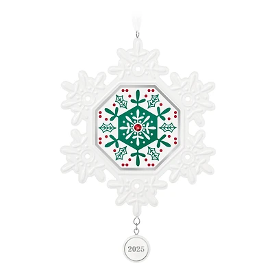Hallmark Keepsake Christmas Ornament (Snowflake 2025, Porcelain)