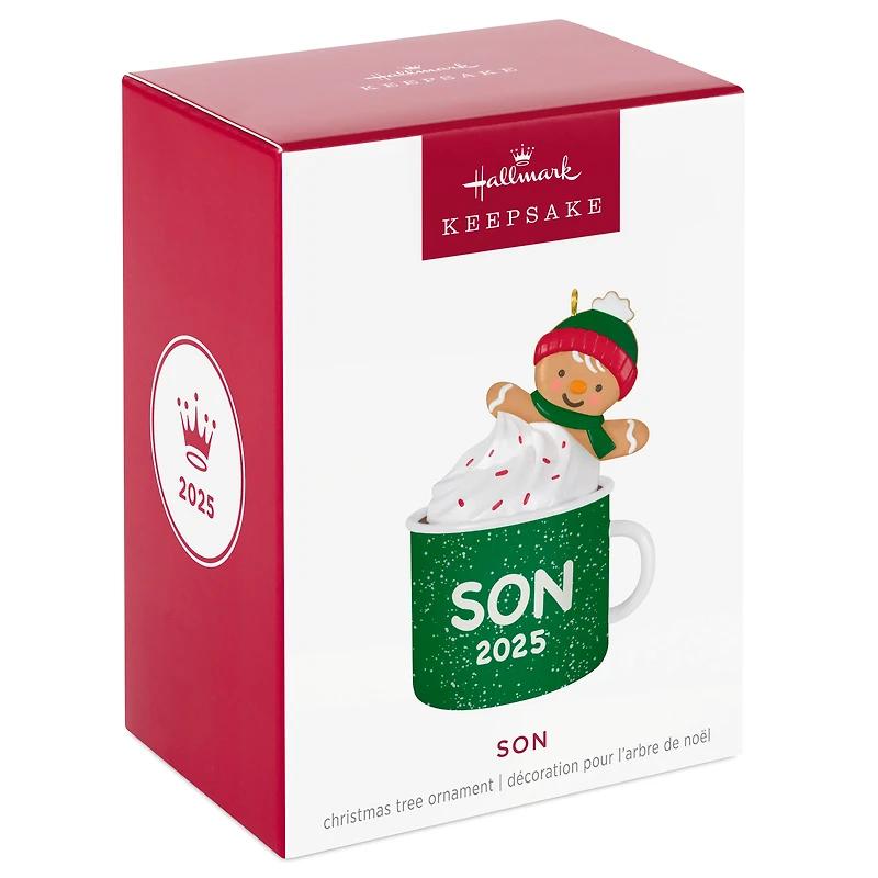 Hallmark Keepsake Christmas Ornament (Son Gingerbread Boy in Mug 2025)