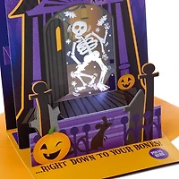 Musical Halloween Card for Kids (Displayable Haunted House with Light Up Skeleton)
