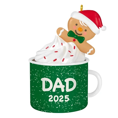 Hallmark Keepsake Christmas Ornament (Dad Gingerbread Boy in Mug 2025)