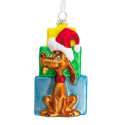 Dr. Seuss's How the Grinch Stole Christmas! Max With Presents Christmas Ornament, Blown Glass