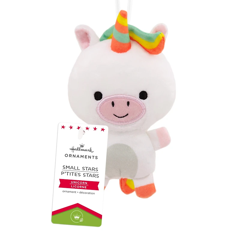 Hallmark Christmas Ornament (Unicorn With Rainbow Mane, Plush Fabric)