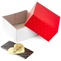 Hallmark 8" Medium Valentine's Day Gift Boxes (Pack of 2: Red with Black and Gold Wrap Band) for Jewelry, Wrapped Candy, Small Toys, Gift Cards