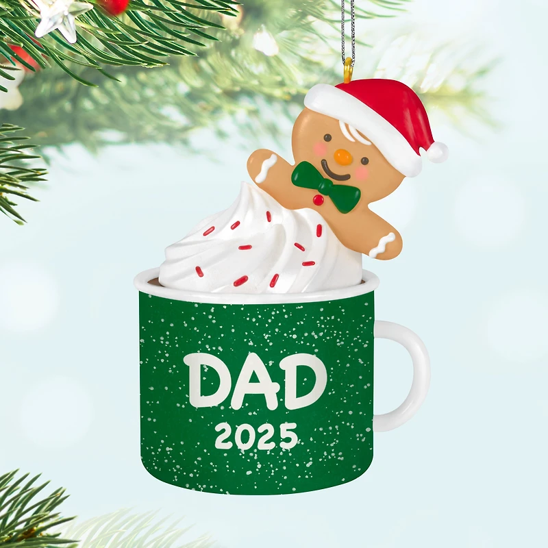 Hallmark Keepsake Christmas Ornament (Dad Gingerbread Boy in Mug 2025)