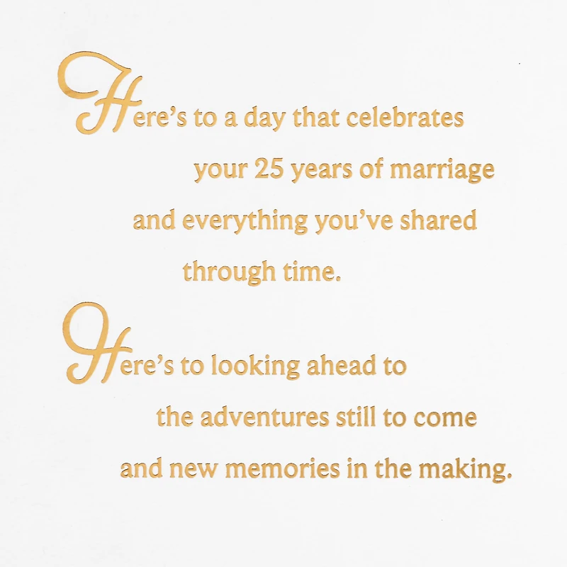 Hallmark 25th Anniversary Card for Couple (Here's to You Two)
