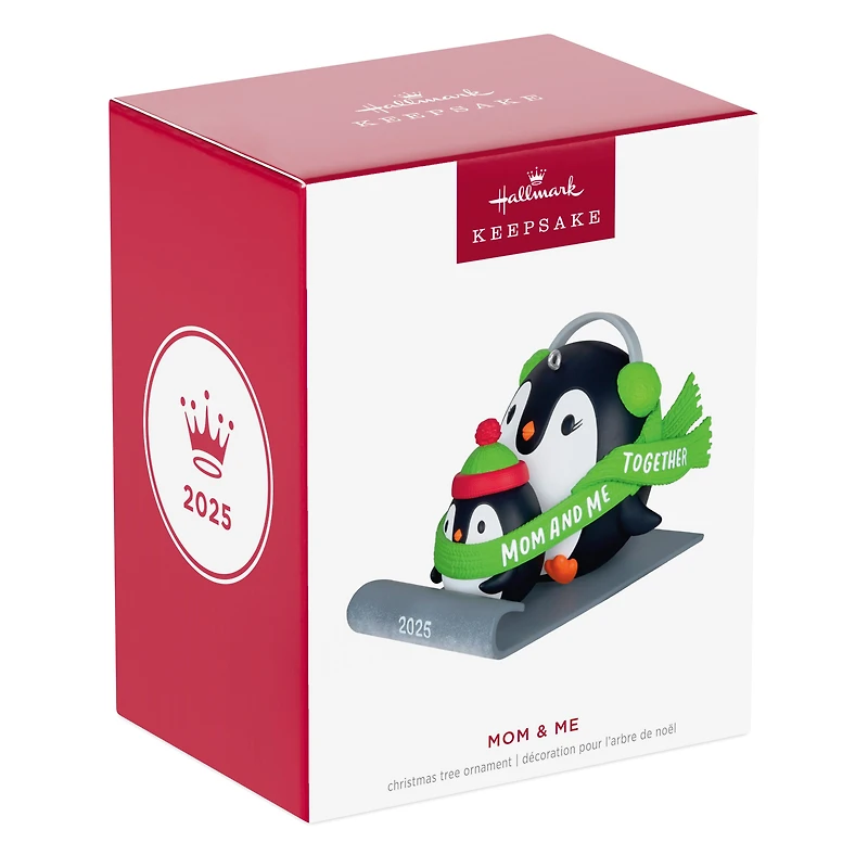 Hallmark Keepsake Christmas Ornament (Mom & Me Penguins Sledding 2025)