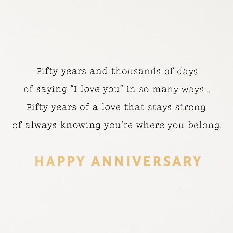 Hallmark 50th Anniversary Card (Golden Anniversary)