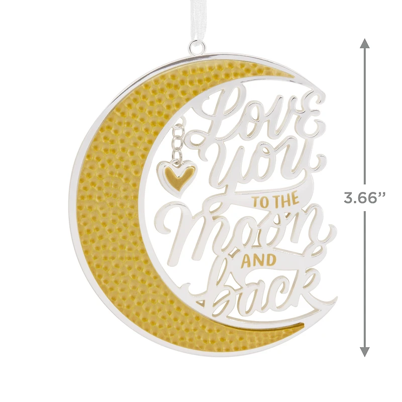Love You to the Moon and Back Christmas Ornament, Premium Metal