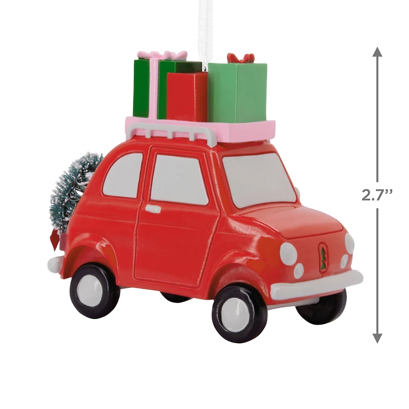 Red Car With Presents Christmas Ornament