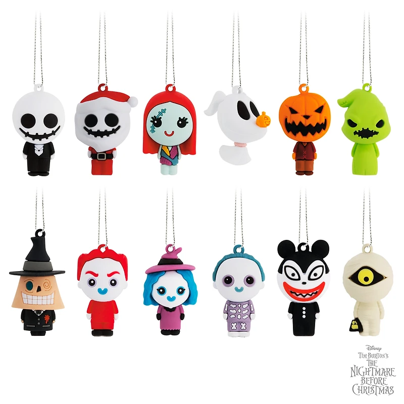 Disney Tim Burton's The Nightmare Before Christmas Countdown Calendar Paper Tree Set With 12 Mini Ornaments