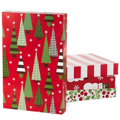 Hallmark Christmas Gift Box Assortment - Pack of 12 Patterned Shirt Boxes with Lids for Wrapping Gifts