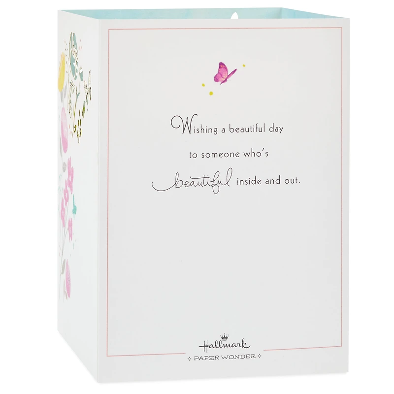 Paper Wonder Displayable Pop Up Birthday Card for Her (Beautiful Butterflies and Flowers)